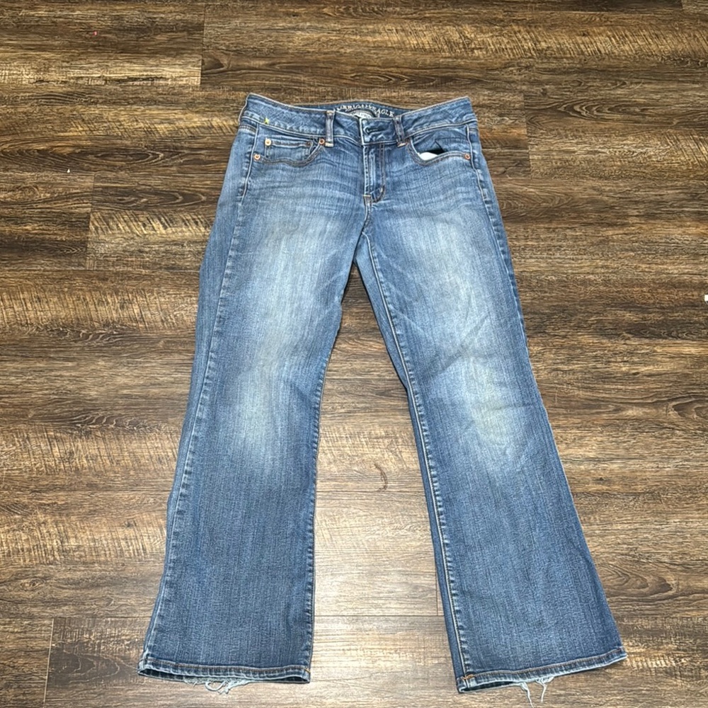 American Eagle Blue Flare Wide Leg Jeans